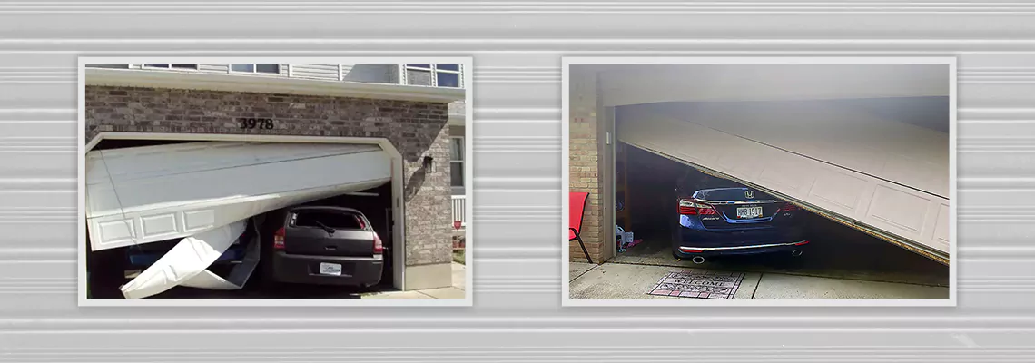 Repair Commercial Garage Door Got Hit By A Car in Elmhurst, Illinois